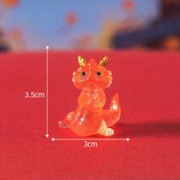 Charming Translucent New Year Little Dragon Resin Figurine Animal Desk Decoration