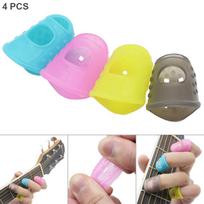 4 vnt./stal. Silikoninė gitaros rinkiklio pirštų galiukų dangtelis presuotos stygos pirštų apsauga, skirta Ukulele Banjo yellow