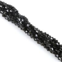 Krištoliniai karoliukai, bikoniniai stiklo karoliukai, papuošalų karoliukai pasidaryk pats 4mm 80pcs juoda