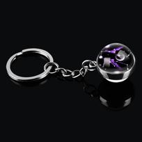 Dvipusis stiklinis rutulys 12 Zodiako ženklų raktų pakabukas Metalinis raktų pakabuko laikiklis Poros raktų pakabuko dovanos Gemini