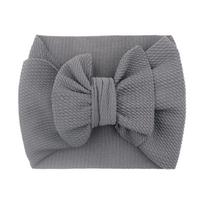 Miela Big Bowknot kūdikio galvos juosta vienspalvė kūdikių mergaičių plaukų juostelė elastinga kūdikių naujagimių turbana galvos apdangalai kūdikių plaukų priedai pilka spalva