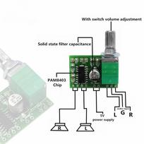 PAM8403 5V galios garso stiprintuvo plokštė 2 kanalų 3W W garsumo valdiklis/ USB maitinimas 1pcs