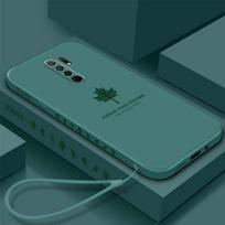 Minkštas skystas silikoninis klevo lapų odos apsauginis dėklas, skirtas Xiaomi Redmi 9 9A 10X K20 K30 K40 Note 7 8 9 10 shell Redmi K20 tamsiai žalia spalva