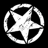 Automobilio lipdukas Military Army Star Hood KK Off Road grafinis lipdukas, skirtas Jeep Wrangler Automobiles Eksterjero priedai Vinilas 20x20cm balta