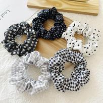 5 vienetų audinys prancūziškai margintos elastinės plaukų juostelės moterims Scrunchie Hair Scrunchie plaukų kaklaraiščiai Plaukų aksesuarai