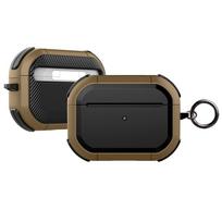 KEYSION atsparus smūgiams dėklas, skirtas Apple AirPods Pro 2 1 Minkštas silikonas su metaliniu kabliuku Bluetooth ausinių dangteliu, skirtas AirPods 3 2 1 for AirPods Pro 2 chaki