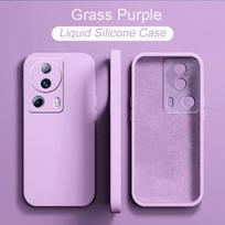 Kokybiškas skystas silikonas + mikropluošto minkštas telefono dėklas, skirtas XIAOMI 13 Lite / 13 / 13 Pro 5G Square Edge smūgiams atspariems dėklams XiaoMi 13 Lite violetinė