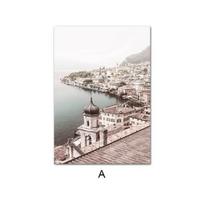 Kraštovaizdis Plakatas Vintažinis spaudinys Drobė Siena Menas Italija Venecija Atrani paplūdimio pastatas Wal Tapyba Fotografija Šiaurės šalių apdaila A4 21x30cm No Frame
