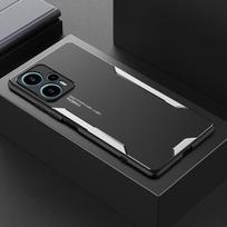 Aliuminio metalinis kietas dėklas, skirtas Xiaomi Poco F5 5G F5 Pro matiniam galinio dangtelio silikono pilnai apsaugai, smūgiams atsparus telefono dangtelis, skirtas Redmi Note 12 Turbo Redmi Note 12 Turbo sidabras