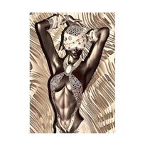 Seksualių afrikietiškų moterų mados temos fonas, drobė, paveikslai, plakatai ir spaudiniai, sienų dekoras svetainės dekoravimui 20x30cm