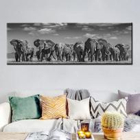 Juodoji Afrika Drambliai Laukiniai gyvūnai Drobės Tapyba Skandinavija Plakatai ir spaudiniai Cuadros sienų menas Nuotraukos Namų dekoras Be rėmelio 20cm×40cm NoFrame