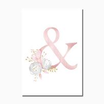 Baby Girl Rožinės gėlės drobė Plakatas vaikų darželis Meno spaudinys Šiuolaikinės raidės Tapyba Sienų nuotraukos Šiaurės šalių vaikų miegamojo apdaila 21x30cm No Frame