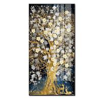Abstract Golden Tree Flowres Drobės paveikslas Sraunūs dideli dažai Elniai piešimas svetainei Nordic Wall Art Decor Tableaux 3-99 20x40cm no frame