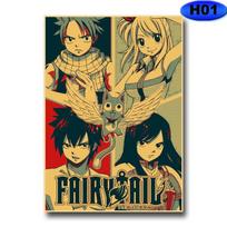 Anime Fairy Tail Plakatai Sieniniai lipdukai Kraftpopierius Retro didelės raiškos plakatas Namų dekoras Svetainės miegamojo baro apdaila 30x21cm
