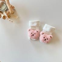 Šiltos kūdikių kojinės Kawaii animacinių filmų lėlės meškiukas Terry kilpos blauzdų kojinės, skirtos mažyliui berniukui mergaitei rudeniui žiemai skirtos neslidžios grindų kojinės S