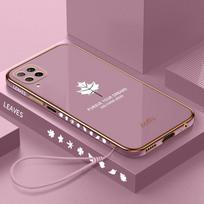 12 22 prabangus klevo lapų diržo dėklas, skirtas Samsung Galaxy A12 A22 4g 5g A31 A03 šerdies padengimas silikoniniu dangteliu A03s Note 20 Ultra A71 4G auksas/violetinė
