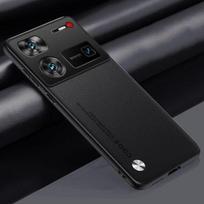 Paprastas PU odinis dėklas, skirtas ZTE Nubia Z60 Ultra Z60Ultra 5G matinis galinis dangtelis silikoninis visiškai apsaugotas telefono dėklas, skirtas Nubia Z50 Ultra Z50S Z40 S Pro For Nubia Z60 Ultra juoda