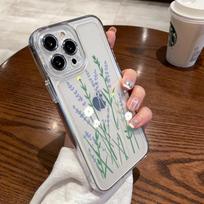 Gėlių raštas silikoninis telefono dėklas, skirtas iPhone 15 Pro Max 14 Pro 13 12 11 7 8 Plus XS Max XR X XS smūgiams atsparus minkštas skaidrus dangtelis iPhone 15