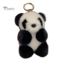 Mažas panda pliušinis lėlės raktų pakabukas pakabukas moteriškos rankinės ornamentas mielas imituoto audinės kailio panda automobilio raktų pakabuko pakabukas madinga dovana 13cm