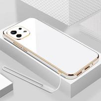 Skirtas Xiaomi 11 lite Case Xiao Mi 11 Pro telefono dėklas XIAOMI 11 LITE 5G NE mi11 mi11lite Luxury Square Plating Atsparus smūgiams galinis dangtelis Xiaomi 11 sniego baltumo spalva