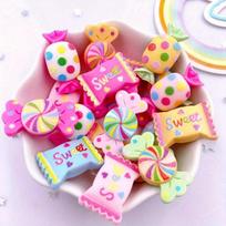 10 vnt mišrios dervos mini 3D saldūs spalvingi taškiniai saldainiai plokščiu kabošonu, modeliuojami maisto produktai iškarpų knygelė pasidaryk pats figūrėlės Priedai Dekoras amatai