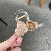 Madingas saldainių spalvos širdelės formos plaukų segtukas prancūziško stiliaus plastikinis plaukų segtukas moterims mergaitėms makiažui kirpčiams uodegai kuodui plaukų žnyplė dovana