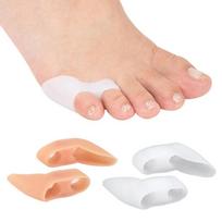 2 vnt. Gelinis rausvų kojų pirštų atskyriklis tarpiklis Little Toe Corrector apsauga sumažina pėdų skausmą nuo raguolių ir pūslių balta