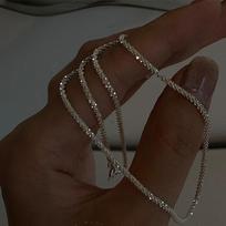 Sidabriniai kaklo karoliai Sidabrinės spalvos grandinėlės papuošalų karoliai moterims 40cm sidabras