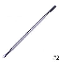Cuticle Pusher nerūdijančio plieno nagų lazdelė odelių valiklis gelinis lakas Profesionalus manikiūras Nagų valymo pedikiūro įrankiai FB01-09 1pc gray