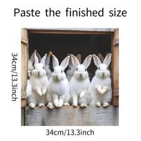 Miela balto triušiuko virtuvės spintelė namo fono kraštovaizdžio dekoravimo dekoratyviniai sienų lipdukai 34*34cm/fun-f334