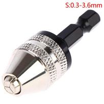 1/4 colio šešiakampio koto berakčio gręžimo griebtuvo greito keitimo adapterio keitiklio gręžimo adapteris S:0.3-3.6mm sidabras