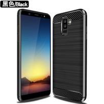 Silikoninis dėklas Samsung Galaxy A6 plus 2018, minkštas anglies pluošto galinis dangtelis Galaxy A9 Star Lite, smūgiams atsparus išmaniojo telefono dėklas Samsung A6 plus 2018 juoda