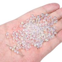 Stiklo kristalų ir perlų kvadratinės širdelės karoliukai „pasidaryk pats“ rankų darbo apyrankėms Smooth round beads 4mm, 20 pieces/pack white