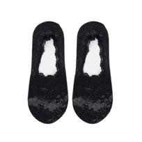 1Pairs Women Girls Cherry Floral Summer Silica Gel Lace Socks Invisible Cotton Sole Non-slip Antiskid Slippers Boat Sock One Size juoda