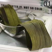 1 jardas 50 mm šilko klosčių juostelės Plisuota satino juostelė vestuvių vakarėlio dekoravimui, puokštės įvyniojimui, dovanų pakavimui, kaspinas, „pasidaryk pats“ aksesuarai 1Yard