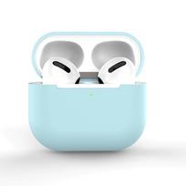 Silikoninis apsauginis dėklas Apple AirPods 3: Apsaugantis nuo kritimo belaidžių Bluetooth ausinių dėklas Airpods 3rd generation melsvėmėlis