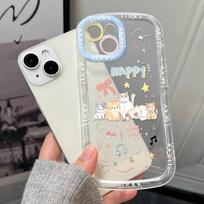 Mobiliųjų telefonų dėklai iPhone 11 13 XR 15 Pro Max 12 14 Pro Max dėklas iPhone 16 7 Plus 8 Plus XS Max Animacinis raštas Apsauga nuo kritimo Atspari smūgiams iPhone 6&6s balta