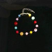 Dopamine Summer Color Splice Bead Hot Girl Niche Clavicle Necklace Bead Bracelet black