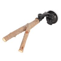 Paukščių šaka, laktos stovas, dresūra, interaktyvus, neslystantis, medinis papūgos laktas su siurbtukais skirtas 15cm / 5.9in beige