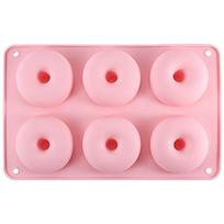 6 Cavity Food Grade Silicone Doughnut Baking Pan Donut Mold Nonstick Heat Resistant Baking Biscuit Mold Baking Tray rožinė