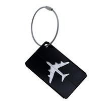 Aluminum Alloy Airplane Luggage Tag juoda