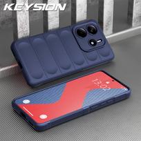 KEYSION Shockproof Case for Redmi Note 14 Pro+ 5G 14 4G 14 Pro 5G Anti-skid Soft Silicone Phone Back Cover for Xiaomi POCO X7 5G for Redmi Note 14 mėlyna