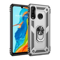 „Huawei P30 Lite“ smūgiams atsparus dėklas, skirtas „Huawei P40 Lite E Pro P30 Pro P20 Lite P Smart Z 5G Ring Holder Armour Phone Cover Funda“ for P30 Lite sidabras