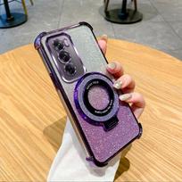 Atsparus smūgiams laikiklio žiedo telefono dėklas OPPO Reno 12 11 10 Pro 8 7 6 5 5G 12F 11F 5Z 7Z 8Z Find X3 X5 Lite X7 Ultra X8 Minkštas viršelis Find X8 Pro violetinė