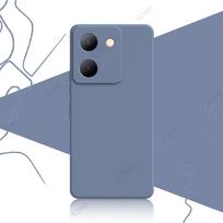 Prabangūs kvadratiniai skysto silikono dėklai, skirti VIVO Y36 V2247 4G V2248 5G 6.64  VIVOY36 360 minkšti telefono dėklai, vandeniui atsparūs maišeliai vivo Y36 (India) pilka spalva