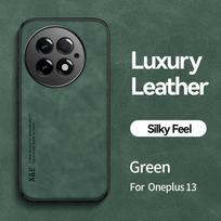 Dėklas Oneplus 13 5G dėklui Silikoninis smūgiams atsparus odinis magnetinis telefono dėklas One Plus 13 1+13 Oneplus13 TPU rėmo galinis dangtelis For OnePlus 13 (5G) žalia