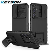 KEYSION Atsparus smūgiams šarvuotas dėklas Samsung A56 A36 5G, su slankiojančia kameros objektyvo apsauga, stoveliu, telefono galinis dangtelis Galaxy A16 5G for Samsung A56 5G
