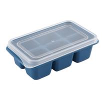 Ice Tray Food Grade PP Easy Cleaning Stackable Design Soft 11.5x7x4cm Compact Ice Cube Tray with L(for 6.5-9kg) tamsiai mėlyna spalva