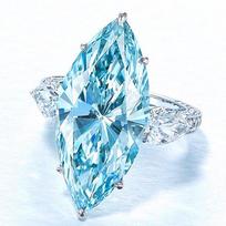 Light Blue Marquise Zircon Copper Wedding Ring for Women Size 9