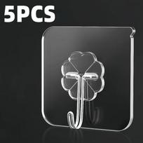 Skaidrūs lipnūs sieniniai kabliukai, didelio stiprumo, daugiafunkciniai, sieninis kabliukas, raktų laikiklis, rankšluosčių laikiklis, virtuvės, vonios kambario aksesuarams 5Pcs